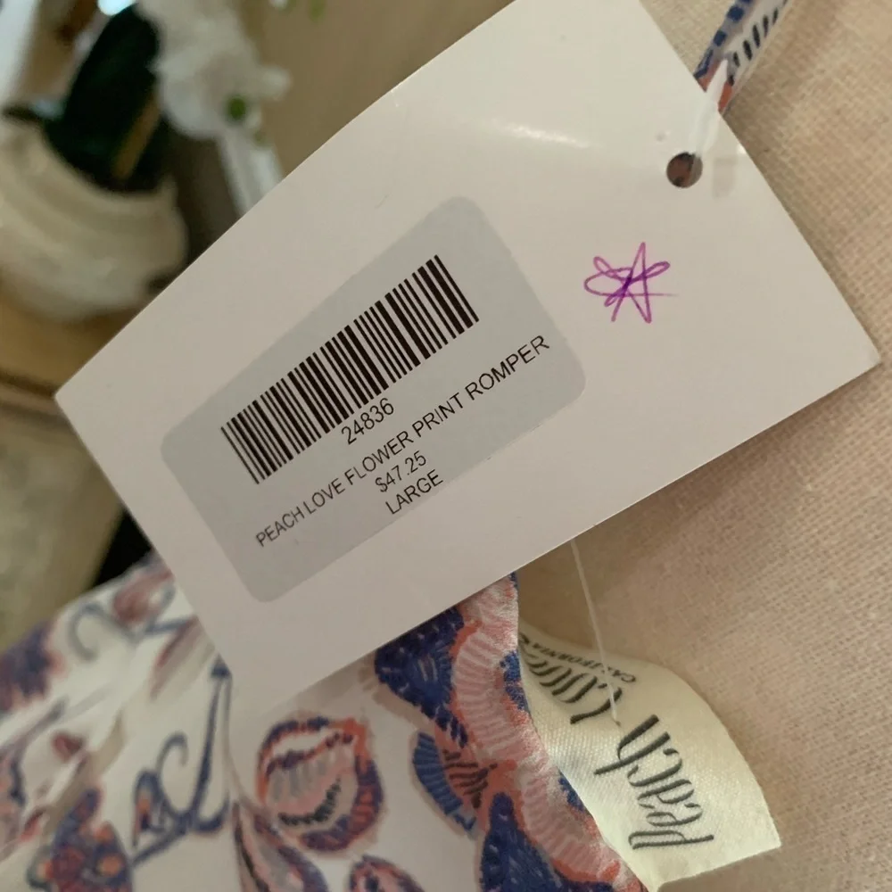 Peach love California woman’s flower print romper - Picture 7 of 10